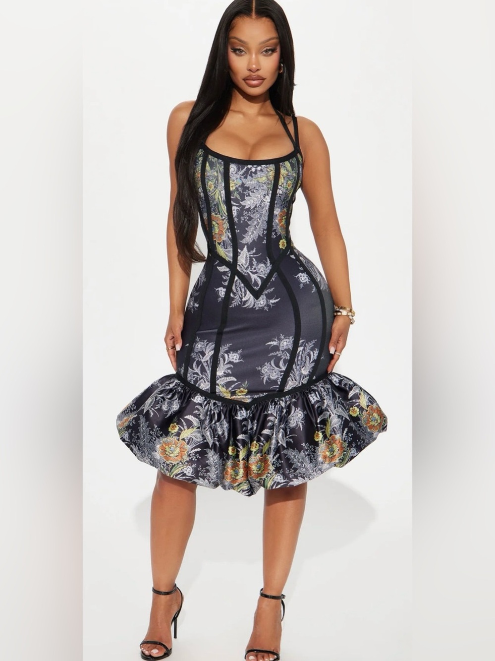Royal Treatment Bandage Bubble Midi Dress